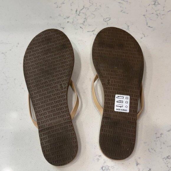 TKEES Foundations Matte Flip Flop Thong Sandal Au Naturale Light Brown Leather 8 - Picture 2 of 2